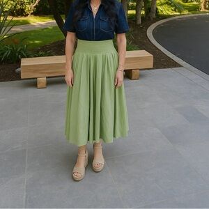 Zara Light Green A-Line Skirt
